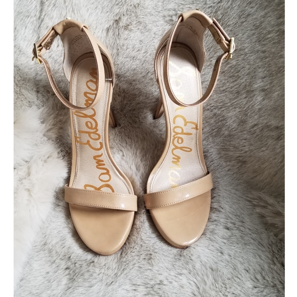 Sam Edelman Eleanor Patent Sandal in Almond - Picture 3 of 4